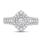 Enchanting Brilliance 14kt White Gold Diamond Halo Bridal Wedding Engagement Ring - Front View