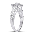 Enchanting Brilliance 14kt White Gold Diamond Halo Bridal Wedding Engagement Ring - Second Side View