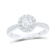 Load image into Gallery viewer, Enchanting Brilliance: 14kt White Gold Round Diamond Halo Bridal Wedding Engagement Ring 1 - 1/5 Cttw - Splendid Jewellery