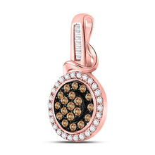 Load image into Gallery viewer, Enchanting Brown Diamond Cluster Pendant | 10kt Rose Gold Women's Fashion Necklace | Splendid Jewellery - Splendid Jewellery