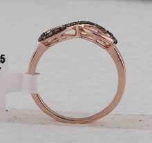 Load image into Gallery viewer, Enchanting Brown Diamond Infinity Heart Ring in 10kt Rose Gold Side 2 view from the 10Kt Rose Gold Womens Round Brown Diamond Infinity Ring 1 5 Cttwpin204938 collection by Splendid Jewellery