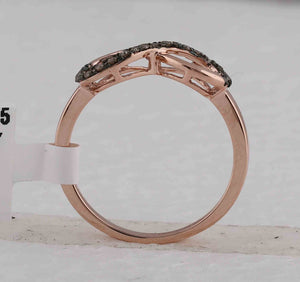 Enchanting Brown Diamond Infinity Heart Ring in 10kt Rose Gold - Splendid Jewellery