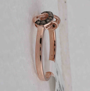 Enchanting Brown Diamond Infinity Heart Ring in 10kt Rose Gold - Splendid Jewellery