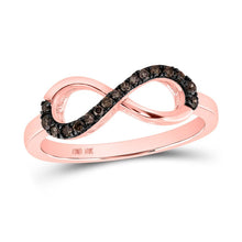 Load image into Gallery viewer, Enchanting Brown Diamond Infinity Heart Ring in 10kt Rose Gold - Splendid Jewellery