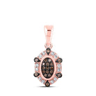 Enchanting Brown Diamond Oval Pendant in 10kt Rose Gold - Splendid Jewellery