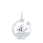 Enchanting Diamond Bear Crescent Moon Pendant - Splendid Jewellery