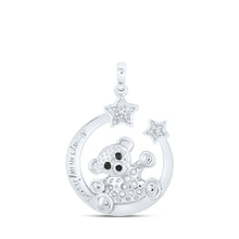 Load image into Gallery viewer, Enchanting Diamond Bear Crescent Moon Pendant - Splendid Jewellery