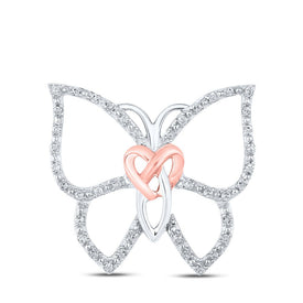 Enchanting Diamond Butterfly Heart Pendant - Splendid Jewellery