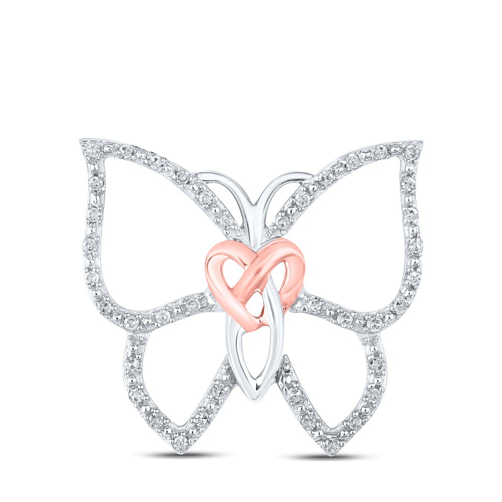 Enchanting Diamond Butterfly Heart Pendant - Splendid Jewellery