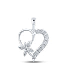 Enchanting Diamond Butterfly Heart Pendant in 10kt White Gold - Splendid Jewellery