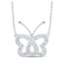 Load image into Gallery viewer, Enchanting Diamond Butterfly Necklace in 10kt White Gold - Splendid Jewellery