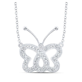 Enchanting Diamond Butterfly Necklace in 10kt White Gold - Splendid Jewellery