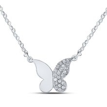 Load image into Gallery viewer, Enchanting Diamond Butterfly Necklace in 10kt White Gold - Splendid Jewellery