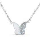 Enchanting Diamond Butterfly Necklace in 10kt White Gold - Splendid Jewellery