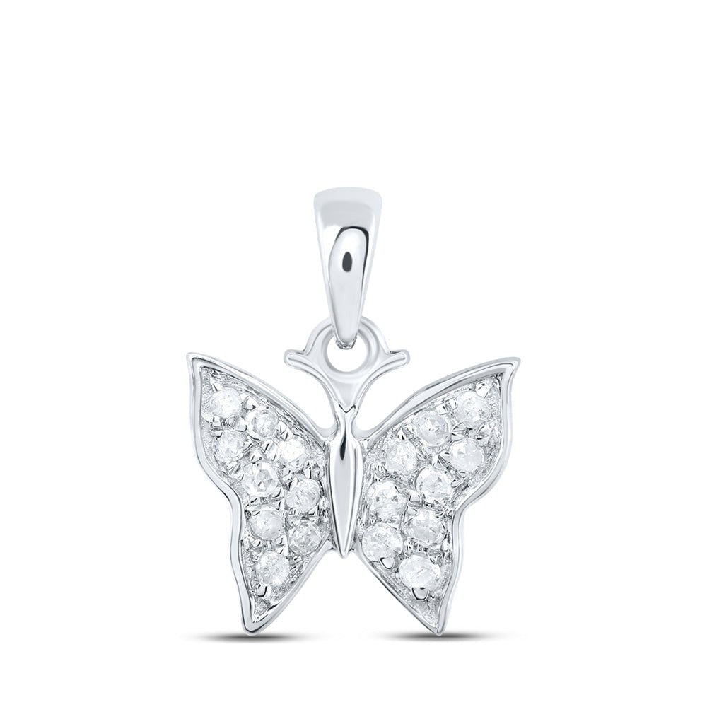 Enchanting Diamond Butterfly Pendant in 10kt White Gold - Radiant Nature Collection - Splendid Jewellery