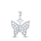 Enchanting Diamond Butterfly Pendant in 10kt White Gold - Radiant Nature Collection - Splendid Jewellery