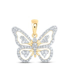 Enchanting Diamond Butterfly Pendant in 10kt Yellow Gold - Splendid Jewellery