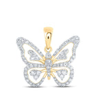 Enchanting Diamond Butterfly Pendant in 10kt Yellow Gold - Splendid Jewellery