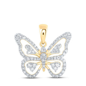 Enchanting Diamond Butterfly Pendant in 10kt Yellow Gold - Splendid Jewellery