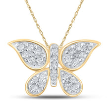 Load image into Gallery viewer, Enchanting Diamond Butterfly Pendant in 10kt Yellow Gold - Splendid Jewellery