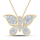 Enchanting Diamond Butterfly Pendant in 10kt Yellow Gold - Splendid Jewellery
