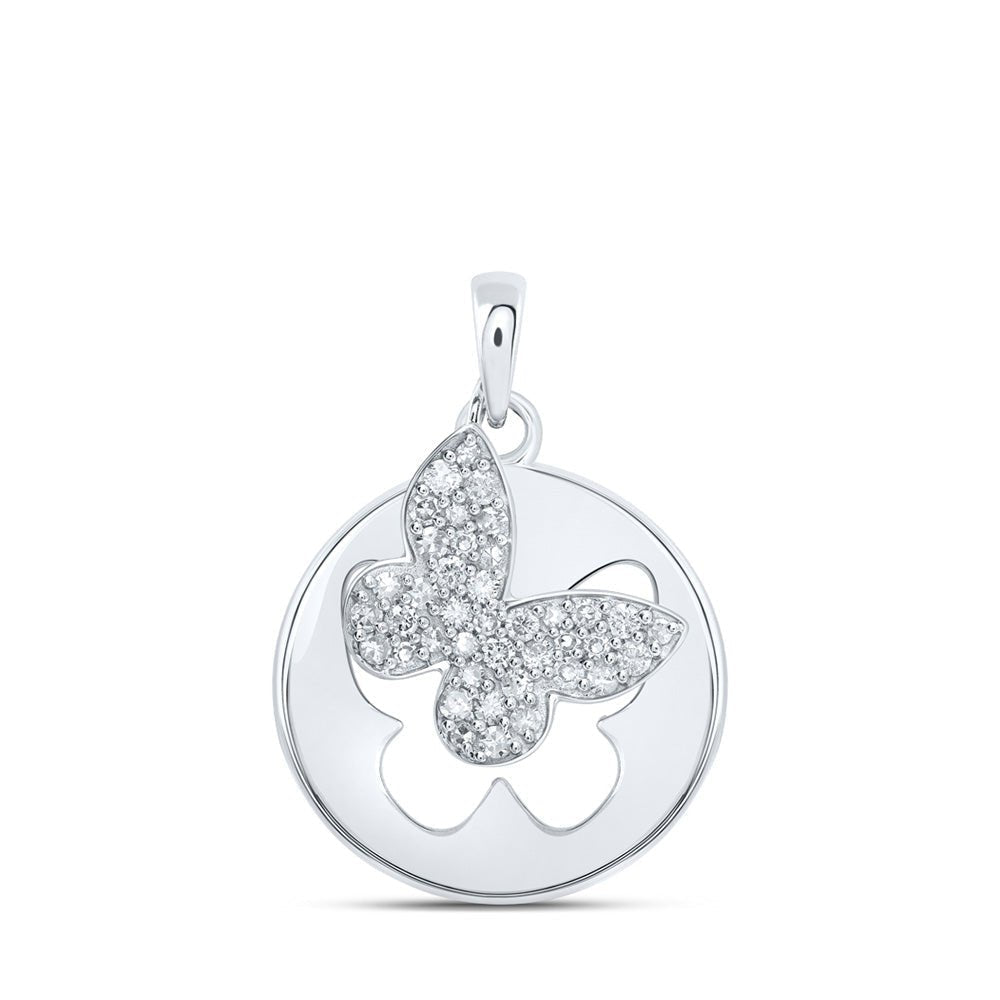 Enchanting Diamond Butterfly Pendant in White Gold - Splendid Jewellery