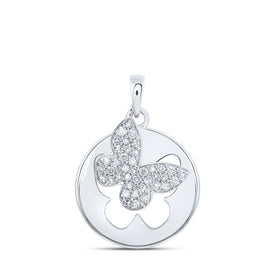 Enchanting Diamond Butterfly Pendant in White Gold - Splendid Jewellery