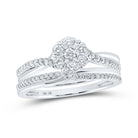 Enchanting Diamond Cluster Bridal Wedding Ring Band Set in 10kt White Gold 1/2 Cttw by Splendid Jewellery - Splendid Jewellery