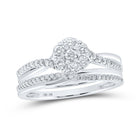 Enchanting Diamond Cluster Bridal Wedding Ring Band Set in 10kt White Gold 1/2 Cttw by Splendid Jewellery - Splendid Jewellery