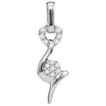 Load image into Gallery viewer, Enchanting Diamond Elegance Pendant Side view from the 10Kt White Gold Womens Round Diamond Fashion Pendant 1 12 Cttwpin228643 collection by Splendid Jewellery