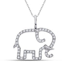 Enchanting Diamond Elephant Pendant in 10kt White Gold - Splendid Jewellery