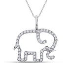 Enchanting Diamond Elephant Pendant in 10kt White Gold - Splendid Jewellery