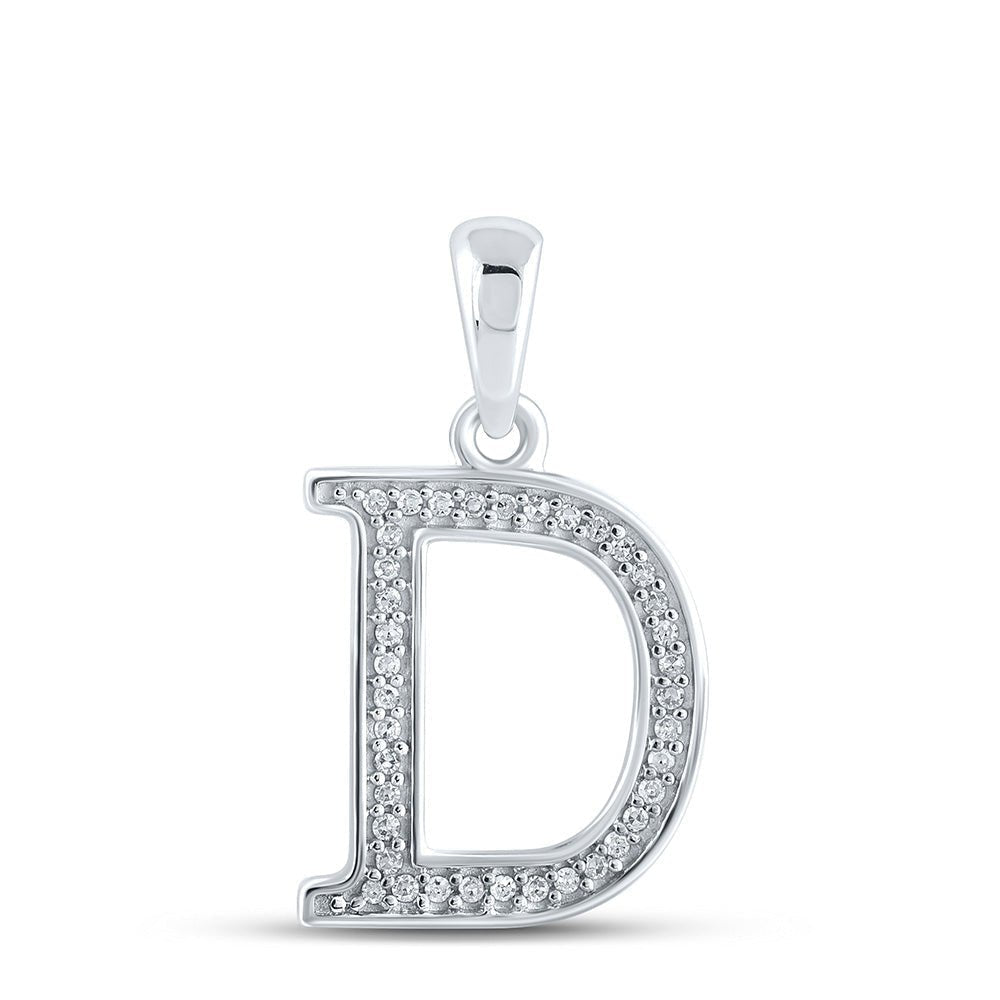 Enchanting Diamond Initial & Letter Pendant: Personalized Elegance in 10kt White Gold - Splendid Jewellery