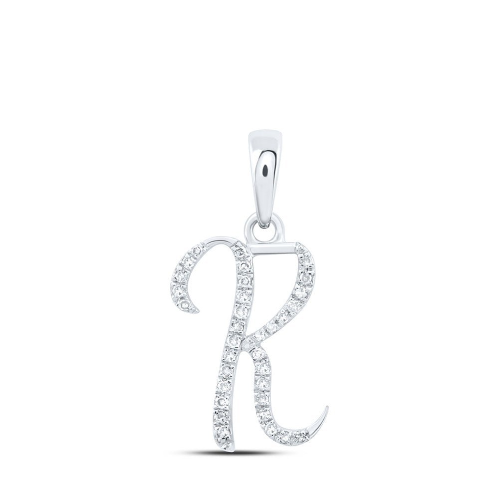 Enchanting Diamond Initial Pendant in 10kt White Gold - Splendid Jewellery