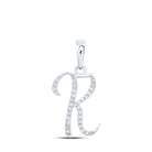 Enchanting Diamond Initial Pendant in 10kt White Gold - Splendid Jewellery
