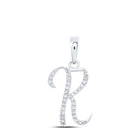 Enchanting Diamond Initial Pendant in 10kt White Gold - Splendid Jewellery