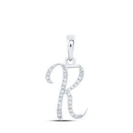 Enchanting Diamond Initial Pendant in 10kt White Gold - Splendid Jewellery