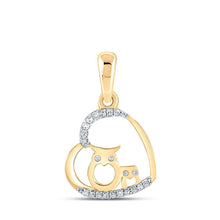 Load image into Gallery viewer, Enchanting Diamond Owl Heart Pendant in 10kt Yellow Gold - Splendid Jewellery