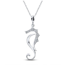 Load image into Gallery viewer, Enchanting Diamond Sea Horse Pendant in 10kt White Gold - A Splendid Jewel - Splendid Jewellery