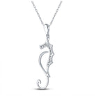 Enchanting Diamond Sea Horse Pendant in 10kt White Gold - A Splendid Jewel - Splendid Jewellery