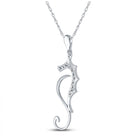 Enchanting Diamond Sea Horse Pendant in 10kt White Gold - A Splendid Jewel - Splendid Jewellery
