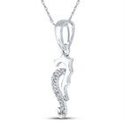 Enchanting Diamond Seahorse Pendant in 10kt White Gold  Side View from Splendid Jewellery