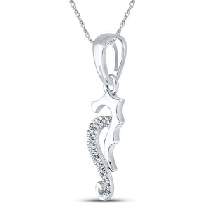 Enchanting Diamond Seahorse Pendant in 10kt White Gold - Splendid Jewellery