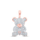 Enchanting Diamond Teddy Bear Pendant in 10kt Rose Gold - Splendid Jewellery