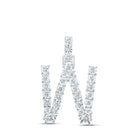 Enchanting Diamond W Initial Pendant in 10kt White Gold - A Mesmerizing Symbol of Elegance and Individuality - Splendid Jewellery