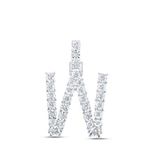 Load image into Gallery viewer, Enchanting Diamond W Initial Pendant in 10kt White Gold - A Mesmerizing Symbol of Elegance and Individuality - Splendid Jewellery