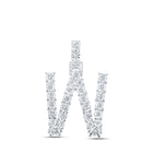 Enchanting Diamond W Initial Pendant in 10kt White Gold - A Mesmerizing Symbol of Elegance and Individuality - Splendid Jewellery