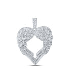 Enchanting Diamond Winged Heart Pendant - 10kt White Gold Women's Necklace with 1/2 Cttw Round Diamonds - Splendid Jewellery