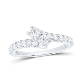 Enchanting Duo Diamond Wedding Ring - 14kt White Gold 3/4 Cttw Top View from Splendid Jewellery