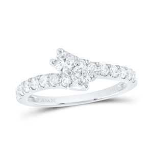 Enchanting Duo Diamond Wedding Ring - 14kt White Gold 3/4 Cttw - Splendid Jewellery